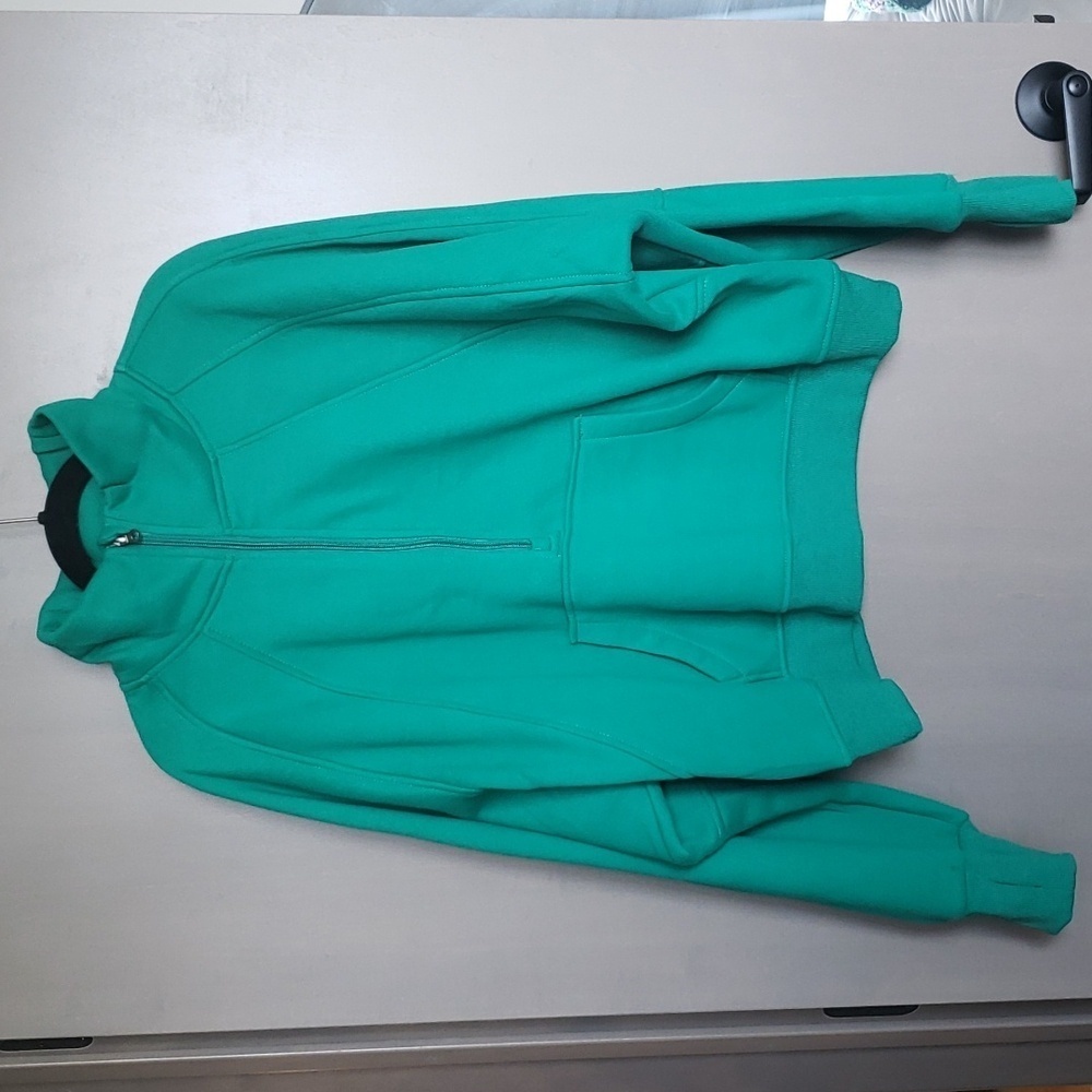 Women's Luxe Fleece Funnel Neck Cropped Pullover Kelly Green - 2XL